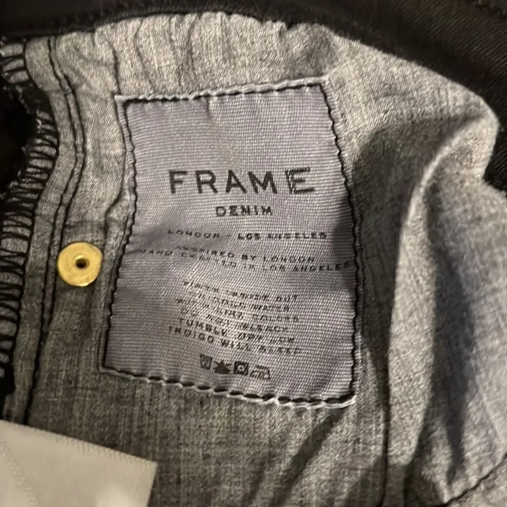 Frame Black Distressed Skinny Jeans Size 26 - Picture 11 of 12